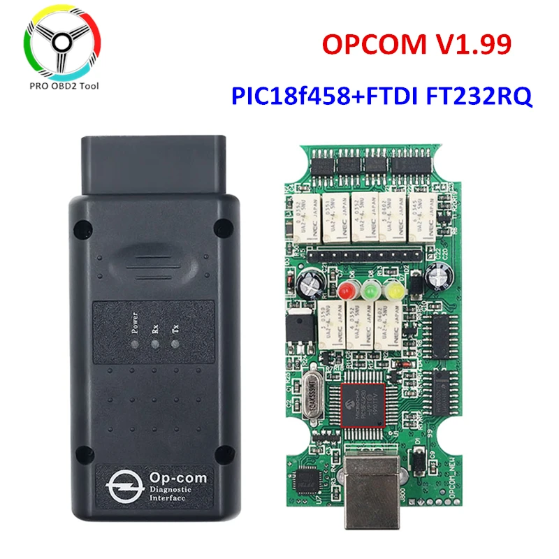 Качество OPCOM V1.99 OP COM V1.95 с чипом PIC18F458 FTDI для диагностики автомобилей Opel сканер Flash