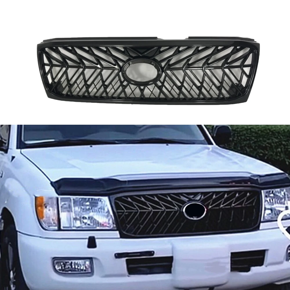 

Modified For Land Cruiser Front Grill TRD Style For Land Cruiser 100 LC100 4500 4700 2003 2004 2005 Racing Grille Bumper Grills