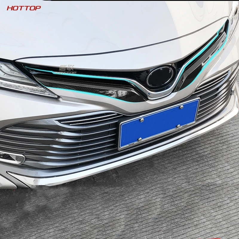 2 шт. передняя решетка радиатора из углеродного волокна для Toyota Camry 2018 2019 XV70