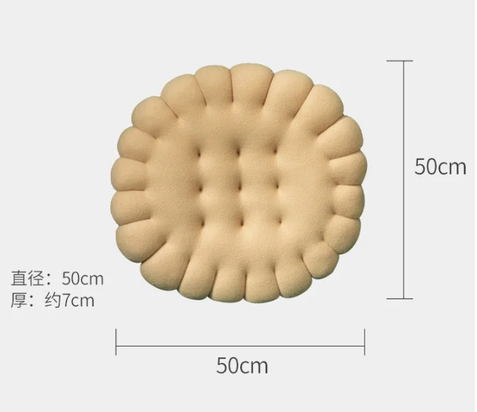 

Round Biscuit Creative Solid Color Floor Mat Simple Fashion Retro Home Fabric Japanese Fresh Mat Home Decor Floor Cushion