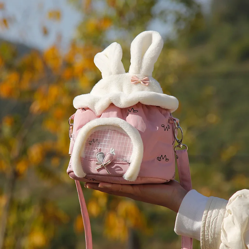 

Breathable Hamster Rabbit Outdoor Hiking Backpacks Soft Bunny Ear Shaped Ferret Sugar Glider Guinea Pig Small Pet Travel Bag