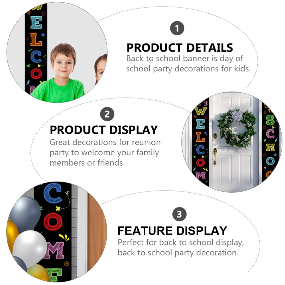 

1 Pair Welcome Back Door Couplets School Door Banners Door Curtain Decorations