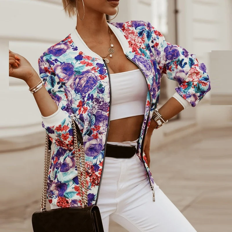 

Jacket Women Spring Autumn Ladies Coats and Jackets Zipper Casual O-Neck Coat Women Slim Streetwear Office Lady Fashion Jackets