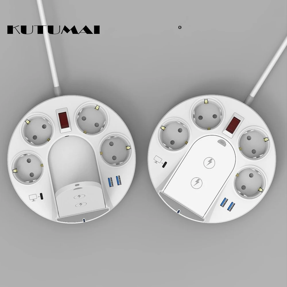 Удлинитель на 4 розетки переменного тока, 2USB + 1Type-C, 1,5 м