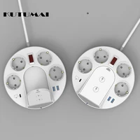 kutumai power strip eu us plug 4ac outlets 2usb1type c electrical multiple socket with 1 5m extension cable for office home