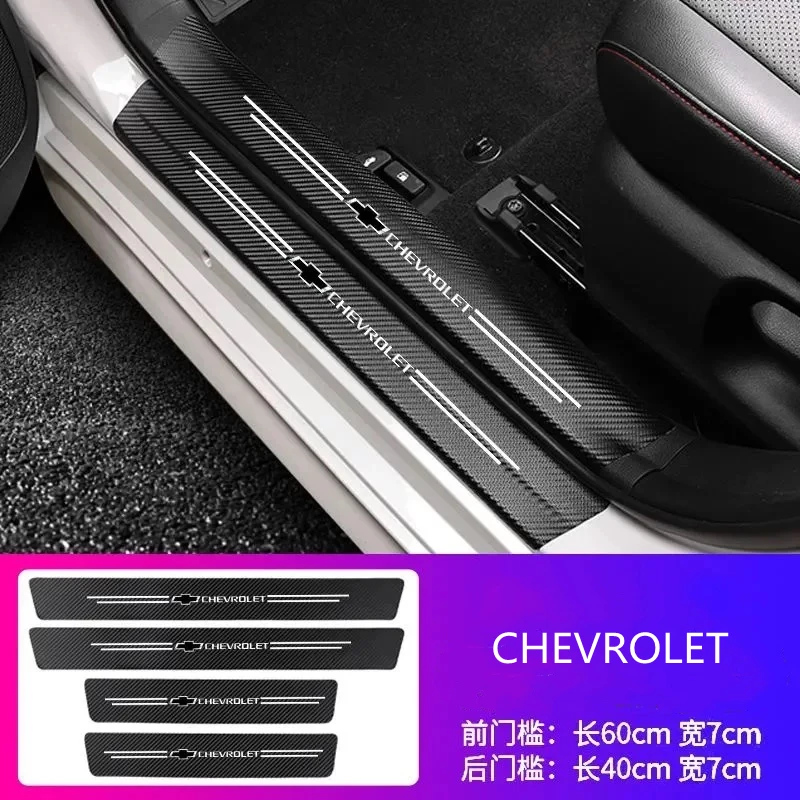 

For Chevrolet Lova Cruze Aveo Spark Epica Accessories 4Pcs Car Styling Threshold Door Sill Pedal Protector Carbon Fiber Stickers