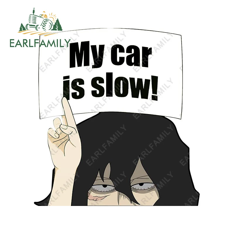 EARLFAMILY 13cm x 12.1cm for My Hero Academia Car Is Slow Stickers Anime Funny Decal Windows Trunk RV JDM Accessoires - купить по