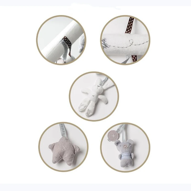 Подвесная кровать для младенцев погремушки рук безопасное сиденье кролик