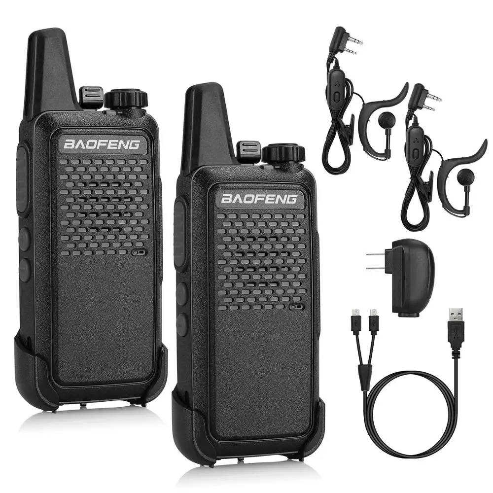 2 шт. портативная рация BAOFENG GT-22 UHF двусторонняя радиосвязь батарея 1500 мАч