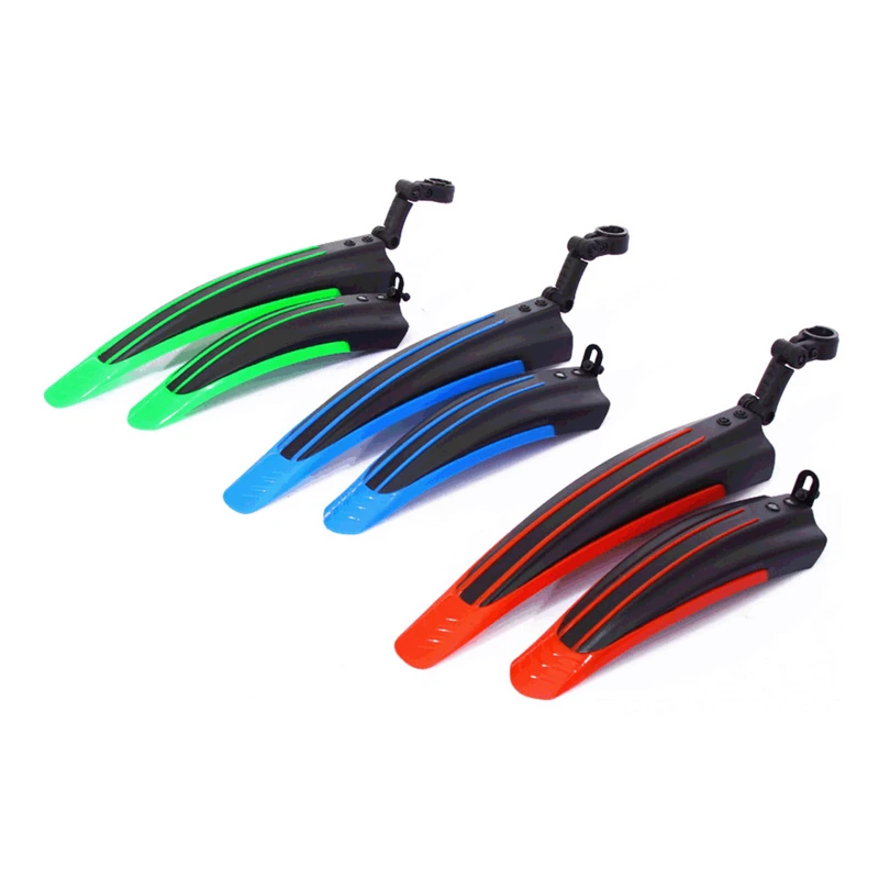 

2Pcs High Quality Soft Plastic Colourful Bicycle Fenders Mountain Bike Front Rear Mudguard Wings Bicycle Parts