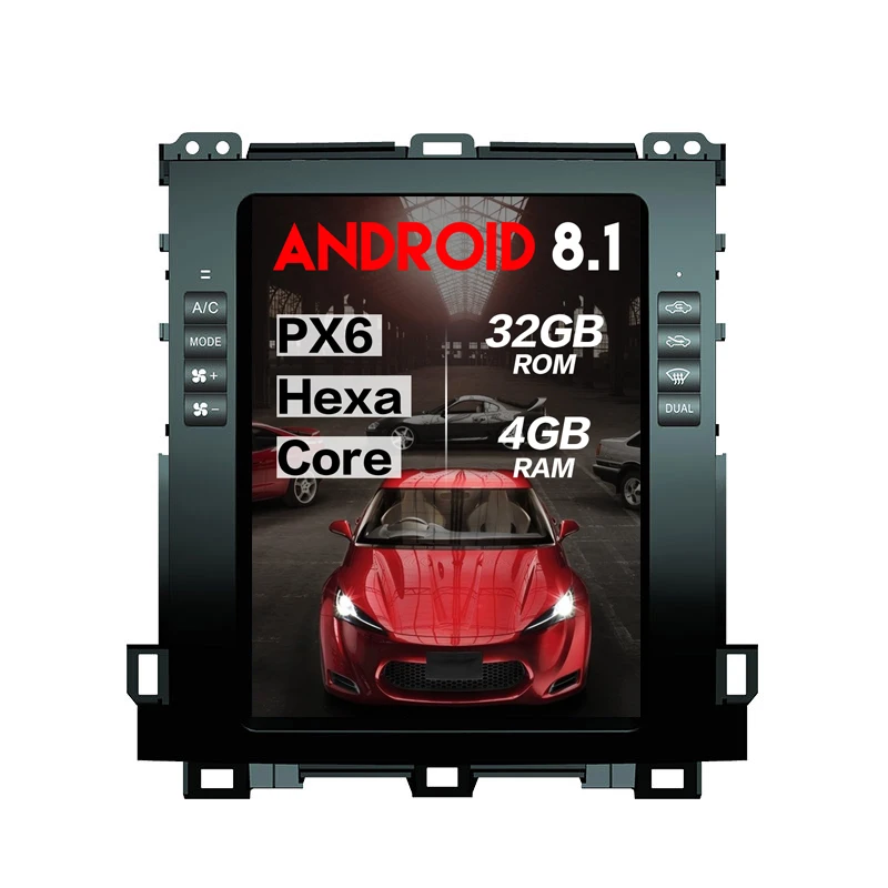 Verticl Tesla стиль Android 8,1 автомобильный dvd-плеер для Toyota Land Cruiser Prado 120 2002-2009 Lexus GX470 Автомобильный GPS Радио стерео