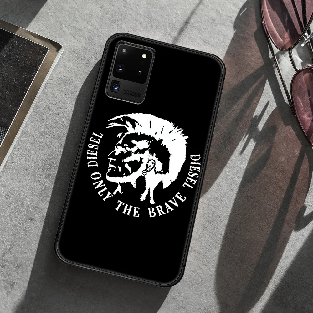 

Italian fashion brand Diesel Phone Case Cover Hull For Samsung Galaxy S 7 8 9 10 e 20 FE edge uitra plus Note 9 10 20 black