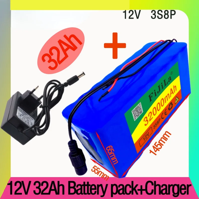 

18650 battery 12V 32000mAh battery pack 18650 lithium battery protection board 12v 32000mAh for inverter miner + 12.6V charger