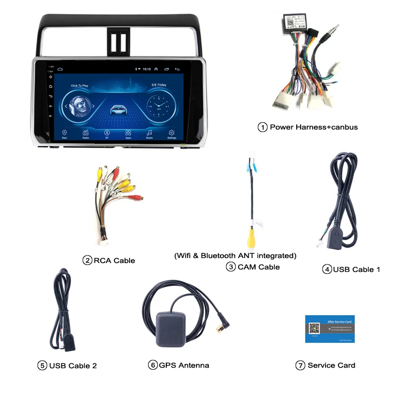 HOT SALE 10.1 inch Android 8.1 2.5D Tempered HD Touchscreen Radio for Toyota Prado 2018 with Bluetooth USB WIFI support SWC | Автомобили и