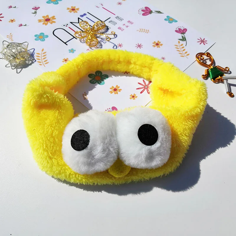 Yellow Мягкие милые модные Мультяшные повязки для волос для мытья глаз для женщин, косметическая маска, аксессуары для ванной комнаты, широкая повязка на голову, инструмент для укладки волос - Цвет: Yellow