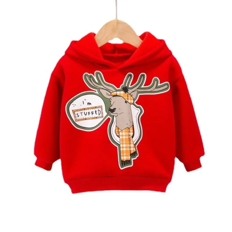 

New Toddler Girls Fashion Tops Autumn Children Cartoon Clothes Winter Baby Boys Thick Warm Hoodies Kids Infant Trendy Clothing