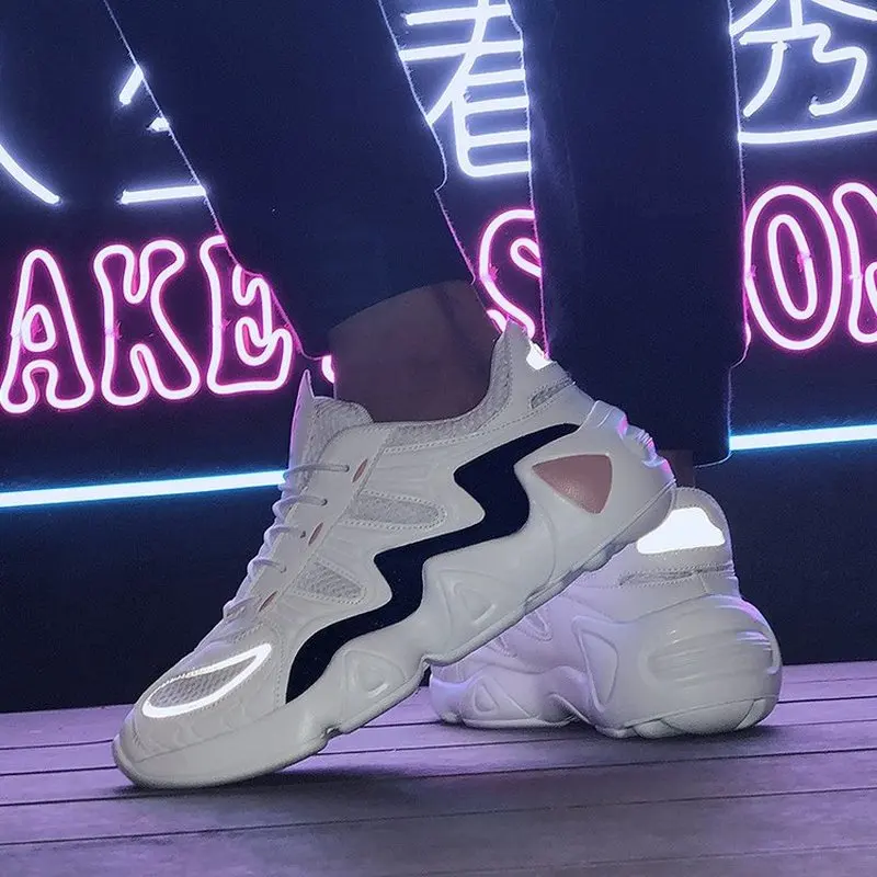 

2019 New Breathable Sneakers Men Summer Autumn Comfortable Thick Bottom Male Running Shoes Adult Male Tennis Trainers Shoes