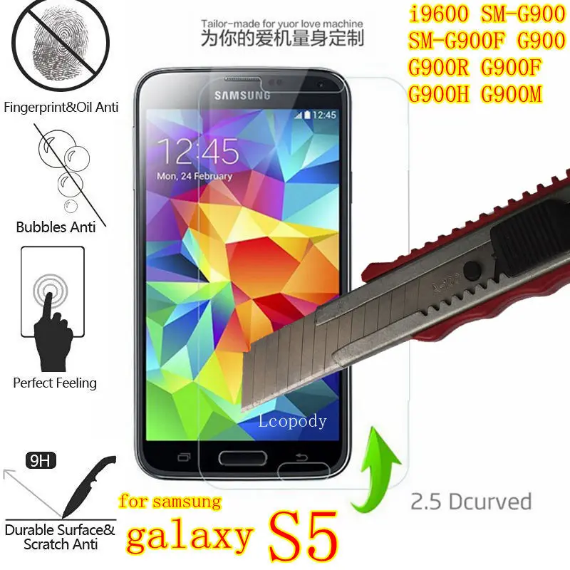 Lcopody защита для экрана из закаленного стекла Samsung Galaxy S5 i9600 SM-G900 SM-G900F G900 G900R G900F G900H