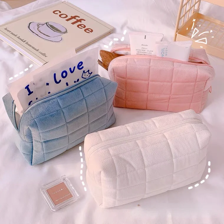 

Korean Simple Pen Case Lovely Plush Soft Pencil Bag Large Capacity Students Stationery Back to School Supply