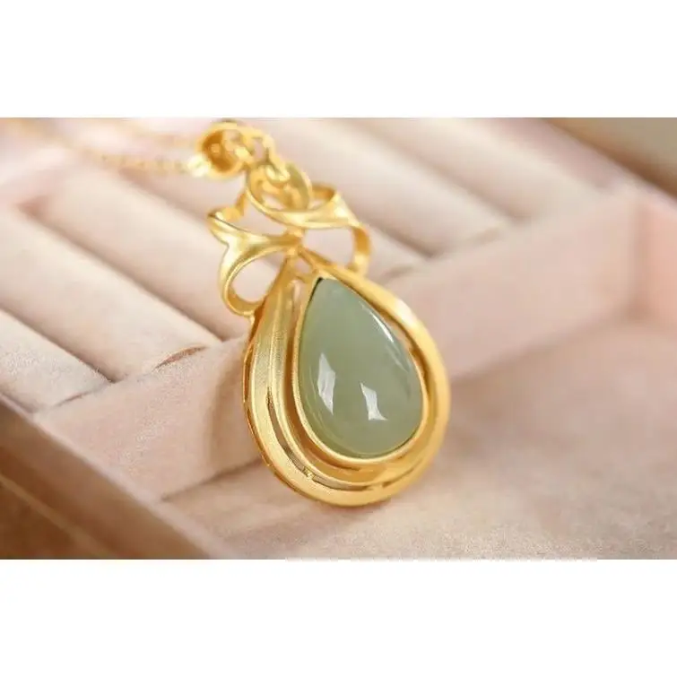 

Женское ожерелье из серебра 925 пробы с подвеской в виде капли