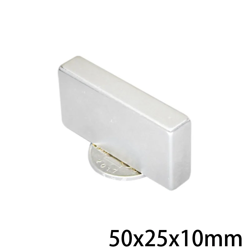 

1~5PCS 50x25x10 mm N35 Block Powerful Magnets Strip Neodymium Magnet 50x25x10mm Strong Permanent NdFeB Magnetic 50*25*10 mm
