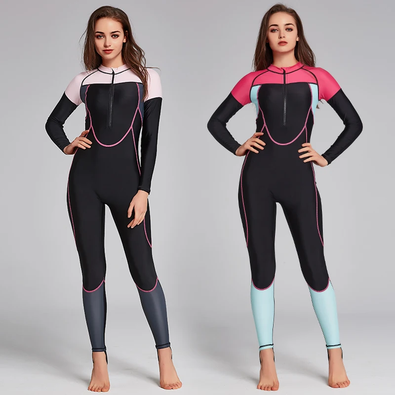 

SBART Women's Long Sleeves Surfing Diving Wetsuits Full Body Elastic One-piece Jumpsuit Zip For Snorkeling Surfing Swim