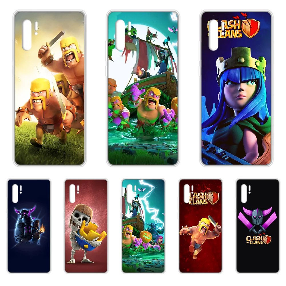 Clans Clash game чехол для телефона Корпус SamSung Galaxy note A 5 7 71 8 10 20 30 40 50 70 80 e plus прозрачный