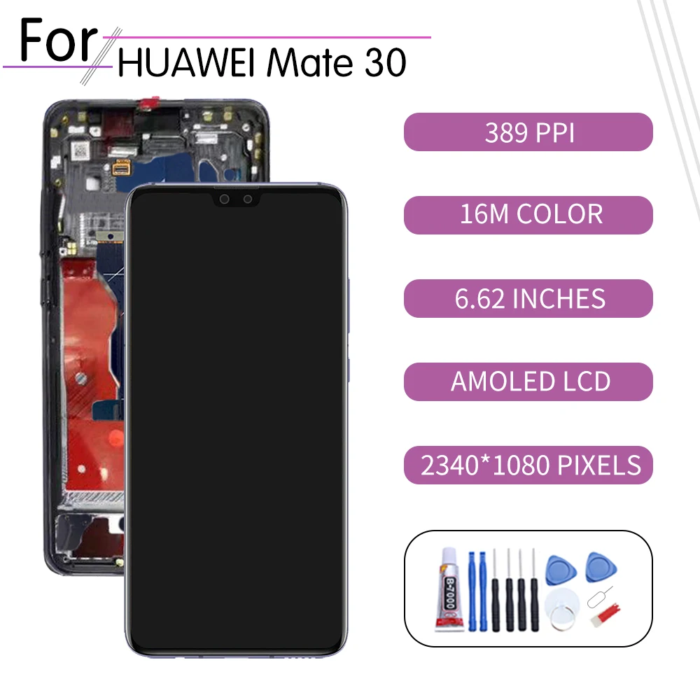 100% оригинальный сенсорный жк-экран для HUAWEI Mate 30 дигитайзер в сборе Huawei дисплей с