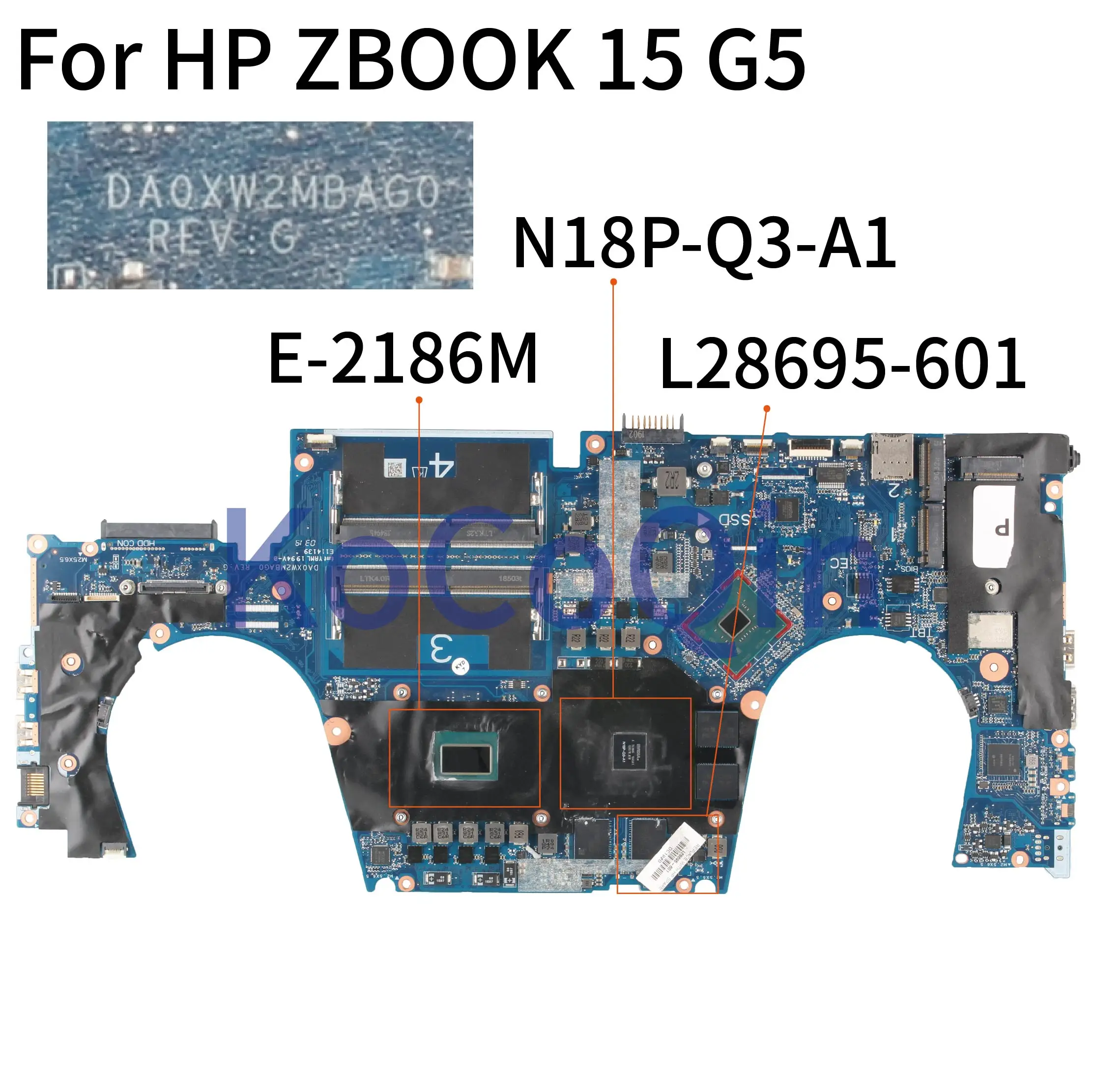 KoCoQin материнская плата для ноутбука HP ZBOOK 15 G5 SRCKQ E 2186M DA0XW2MBAG0 L28695 001 601 N18P Q3