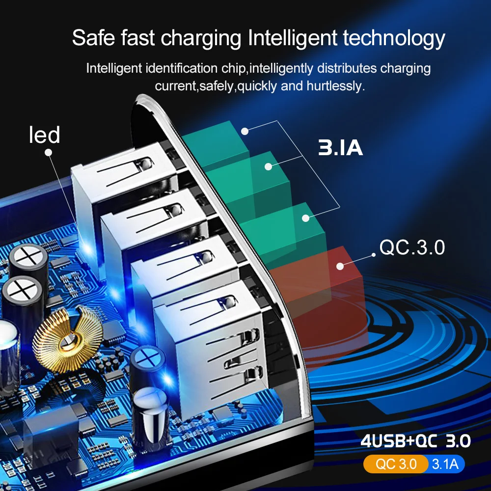 ROCK Quick Charge 3 0 USB зарядное устройство для телефона 48 Вт быстрое iPhone X XS samsung S9 huawei 4