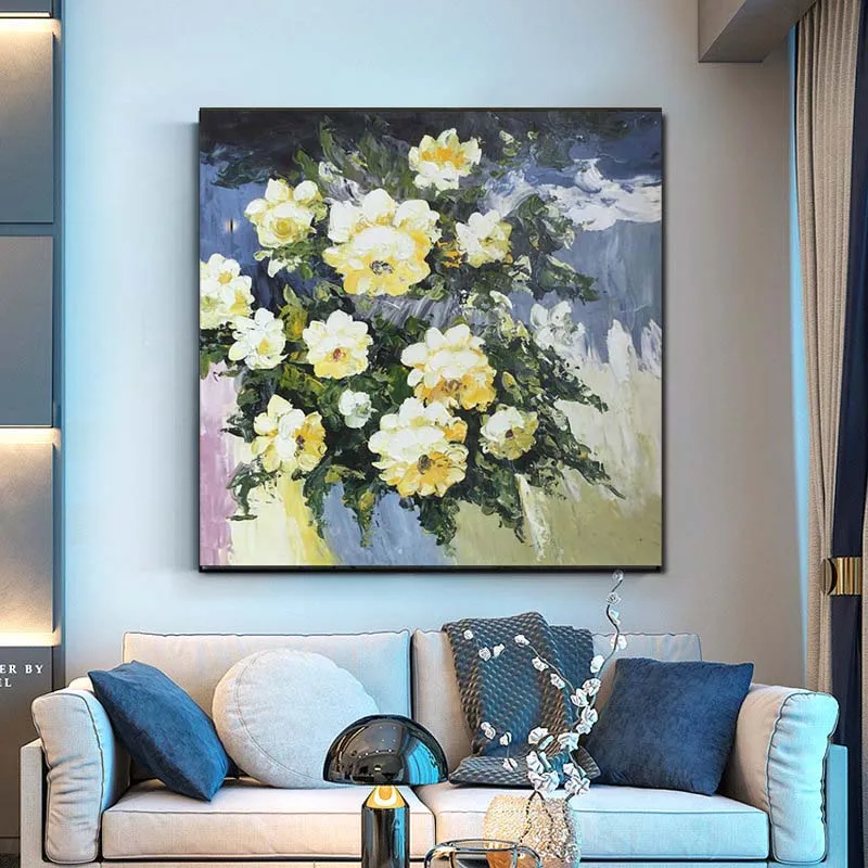 Ручная роспись абстрактный цветок холст Imapsto картины маслом Настенная картина