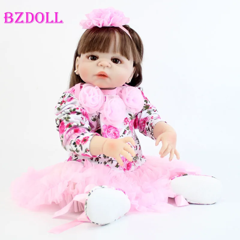 BZDOLL 22 &quotполностью силиконовый новорожденный девочка кукла реалистичный