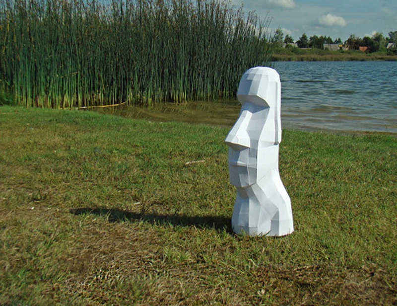 Домашнее украшение сделай сам Пасхальная статуя фигурка бумажная модель пазлы