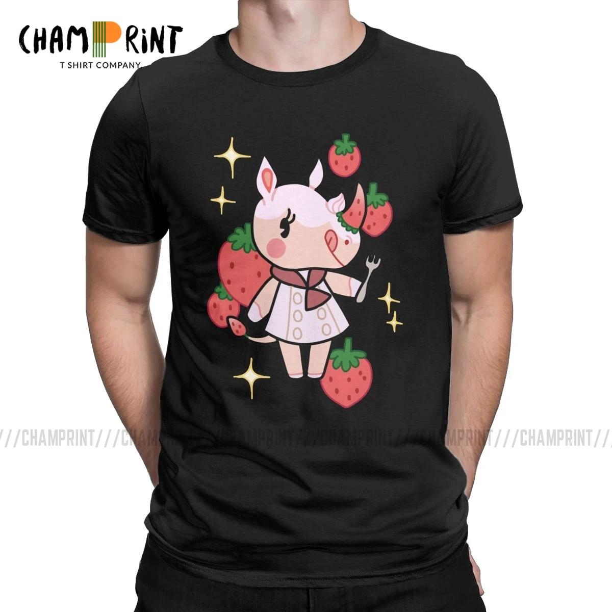 Футболка мужская из натурального хлопка с коротким рукавом и круглым