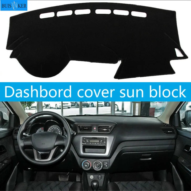 

For Kia K2 Rio 3 2012 2013 2014 2015 2016 2017 Dashboard Cover Sun Shade Non-slip Dash Mat Pad Carpet Car Stickers Accessories