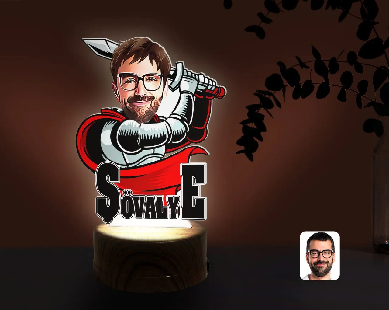 

Personalized Custom Knight Caricature Of DECORATIVE 3D TRINKET LED Illuminated Night Lambası-1 Reliable Modern Simple Gift Special Design quality