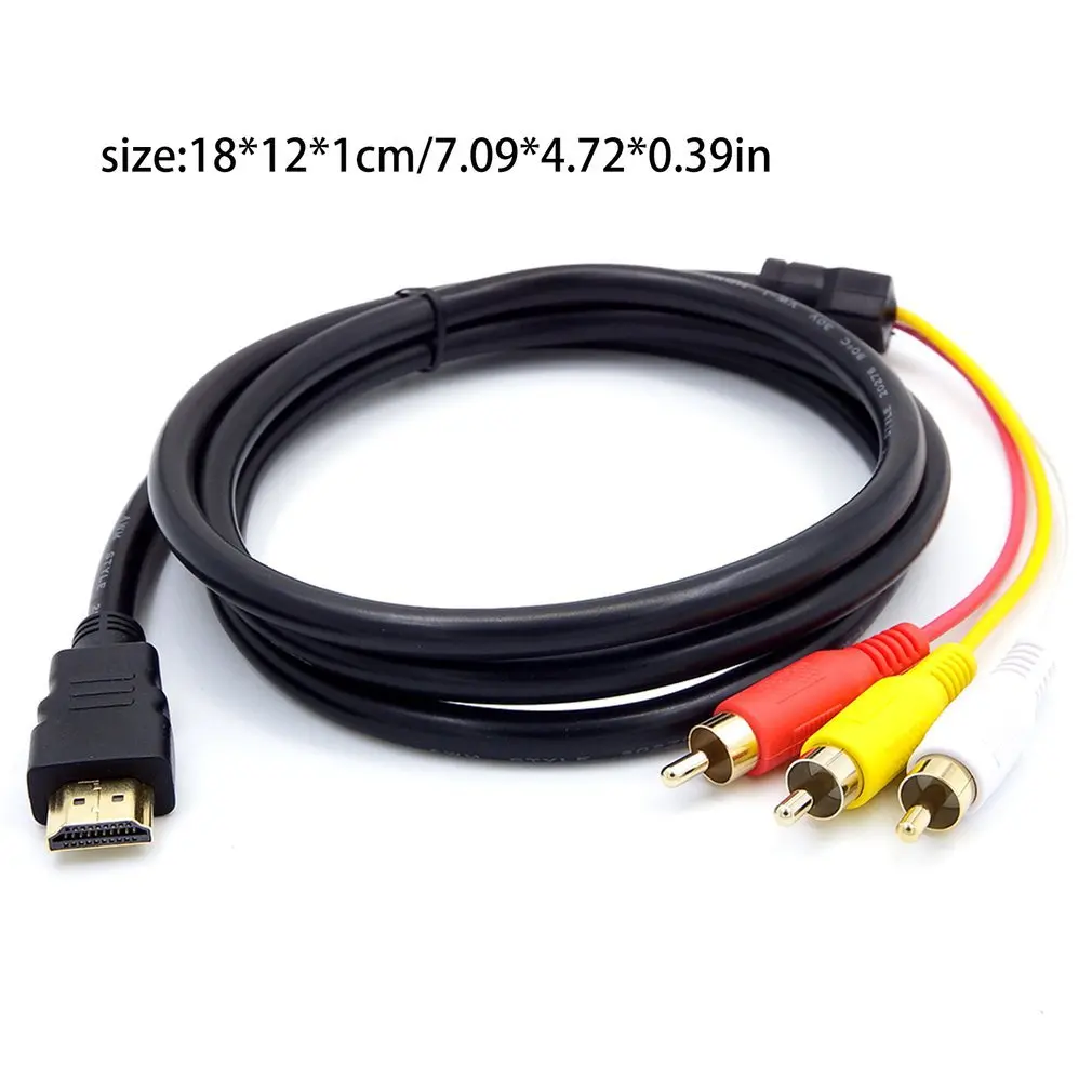 

HDMI-compatible Male To 3 RCA Video Audio AV Cable Durable Adapter For 1080P HDTV DVD Adapter Bare Net