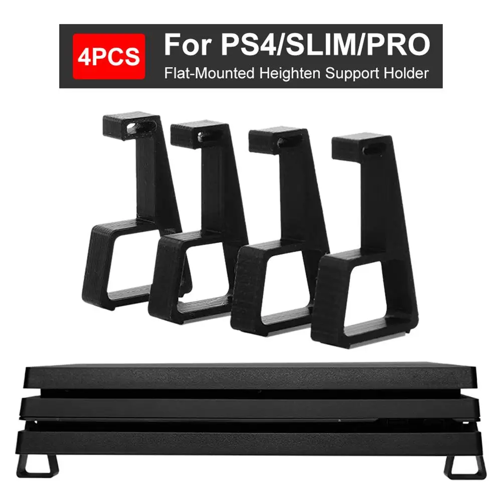 

4 PCS/Set Horizontal Holder For PS4/SLIM/PRO Bracket Cooling Feet Flat-mounted Heighten Support Game Console Accessories