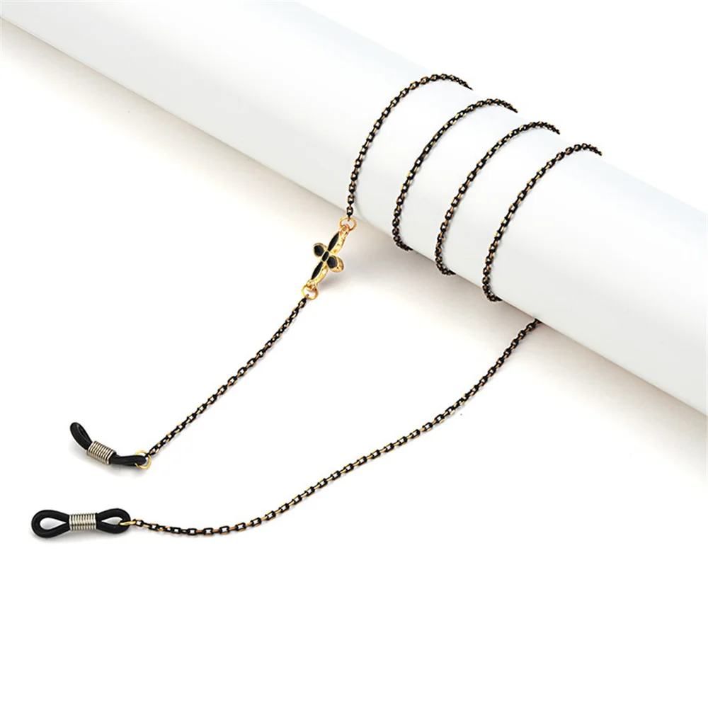 Металлические очки для мужчин и женщин цепочка очков с цветами бусинами шнурок