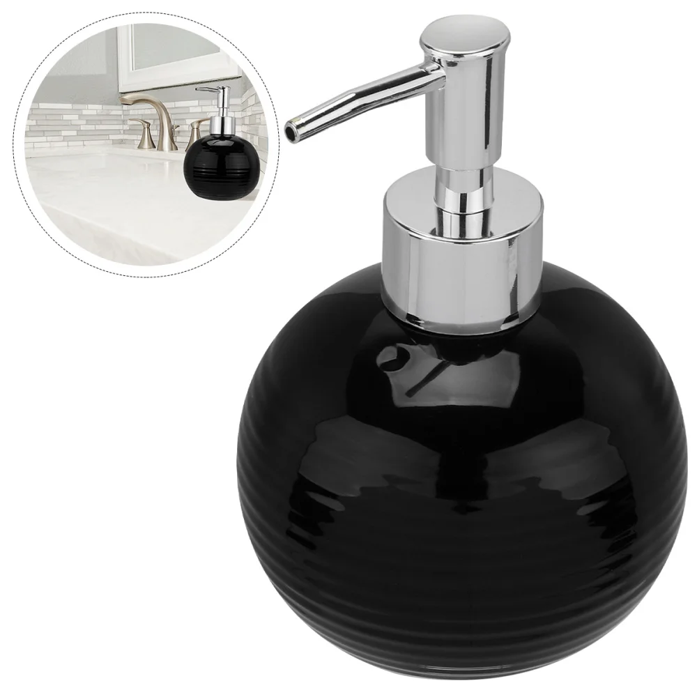 

1Pc Press Bottle Ceramic Lotion Packing Bottles Squeeze Pump Dispenser (White)