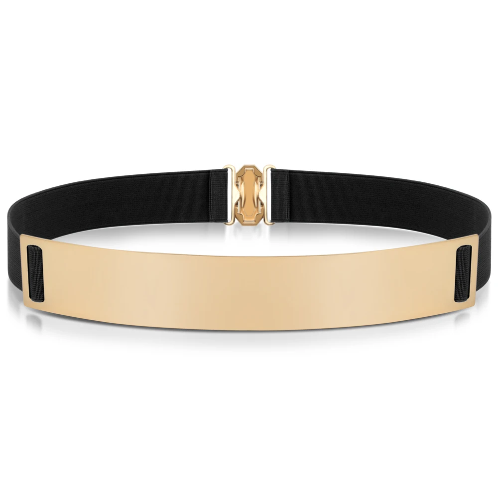 Новый Модный женский пояс эластичный зеркальный металлический блестящий