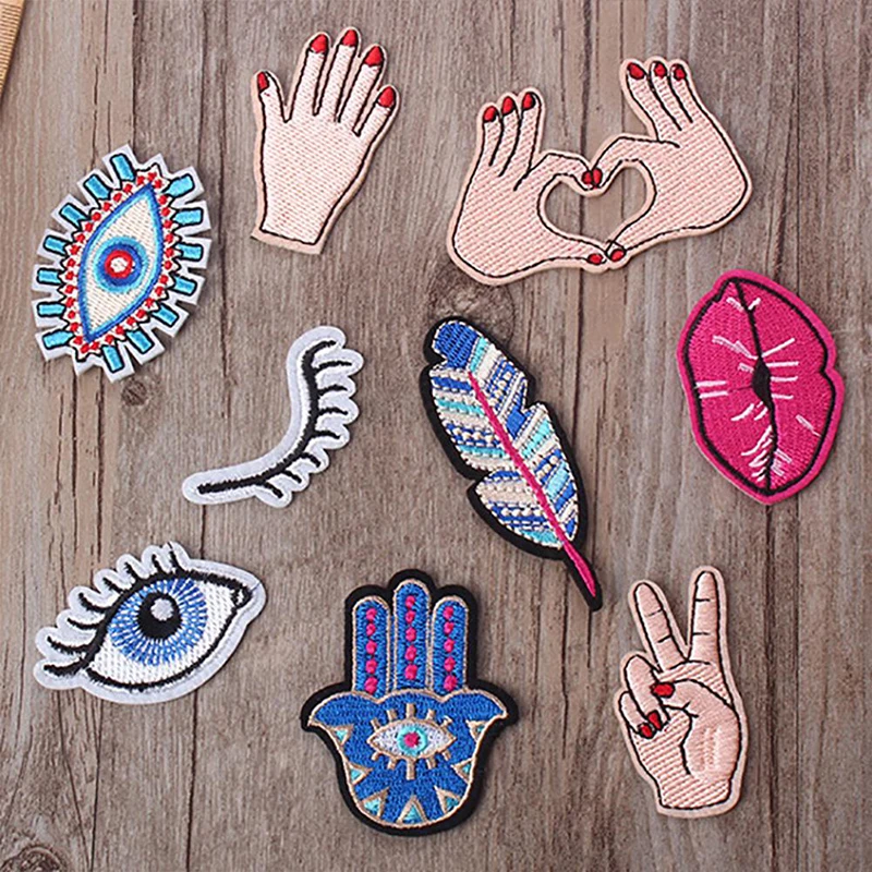 Модная вышитая нашивка ручной работы в разных стилях рисунок органов тела