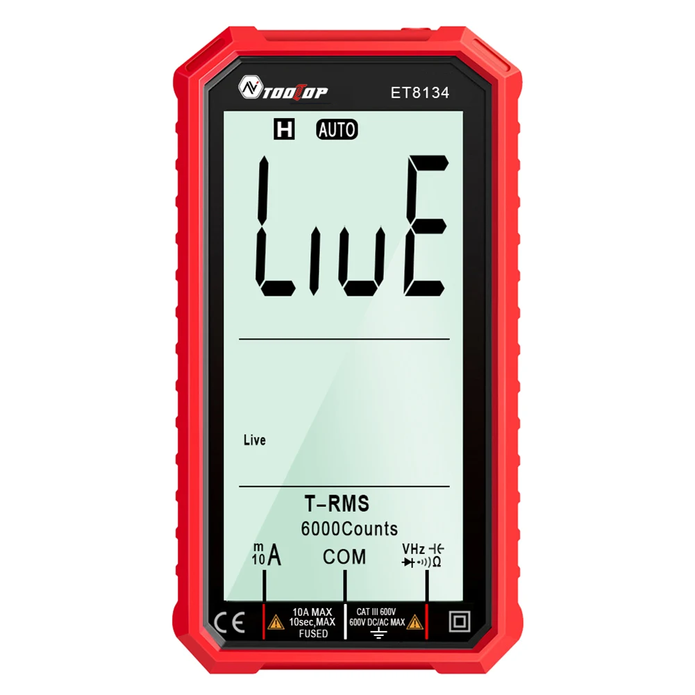 

ET8134 6000 Counts Digital Multimeter LCD Display Auto Range AC DC Voltmeter Ammeter Ohm Voltage Capacitance Resistance Teaster