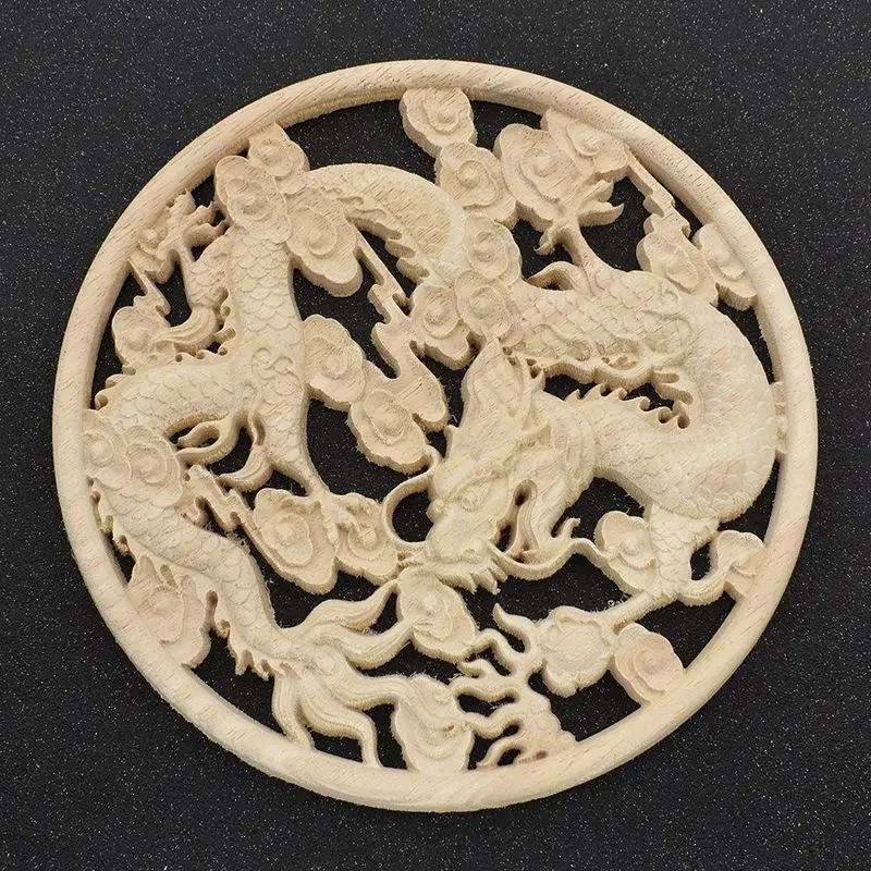 Деревянная настенная лампа резной дракон летающий плакат дверь столярные