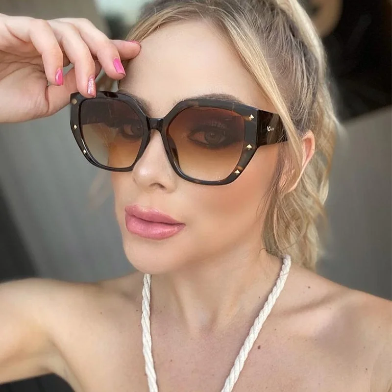 Сексуальные квадратные негабаритные солнцезащитные очки кошачий глаз для