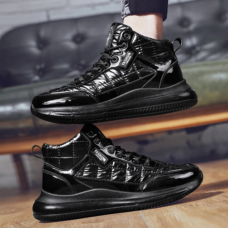 

CYYTL Winter Men's Ankle Snow Shoes Outdoor Casual Cotton Warm Footwear High Top Sneakers Waterproof Platform Botas Hombre
