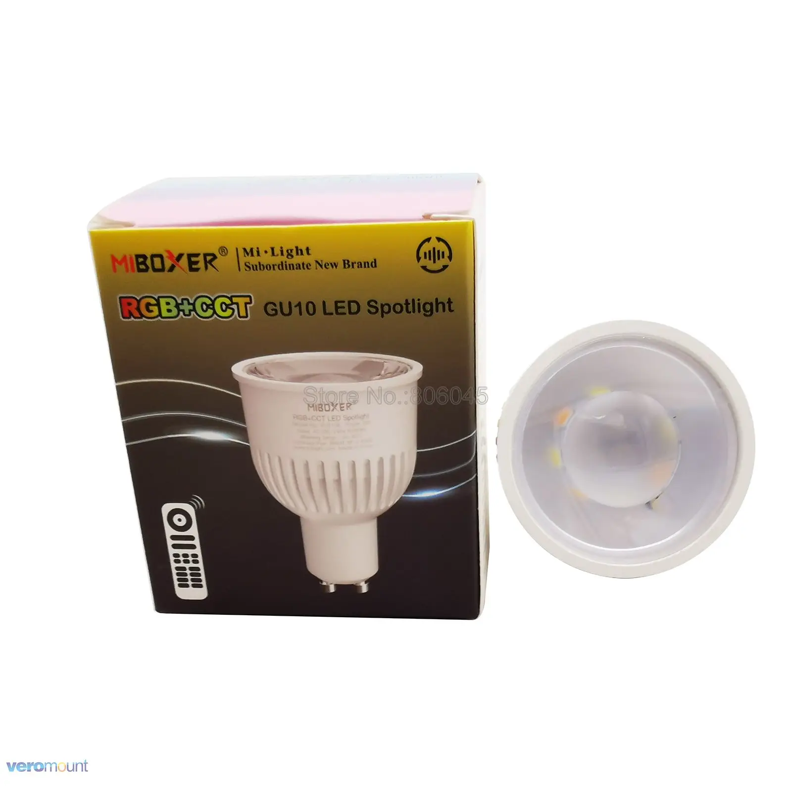 Умная Светодиодная лампа Miboxer с регулируемой яркостью 6 Вт GU10 RGB + CCT (2700-6500K)