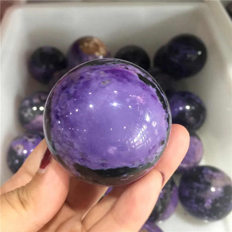50 мм натуральный камень Charoite Хрустальная насадка шар фиолетовый натуральный камень s энергетический камень домашний Декор подарок