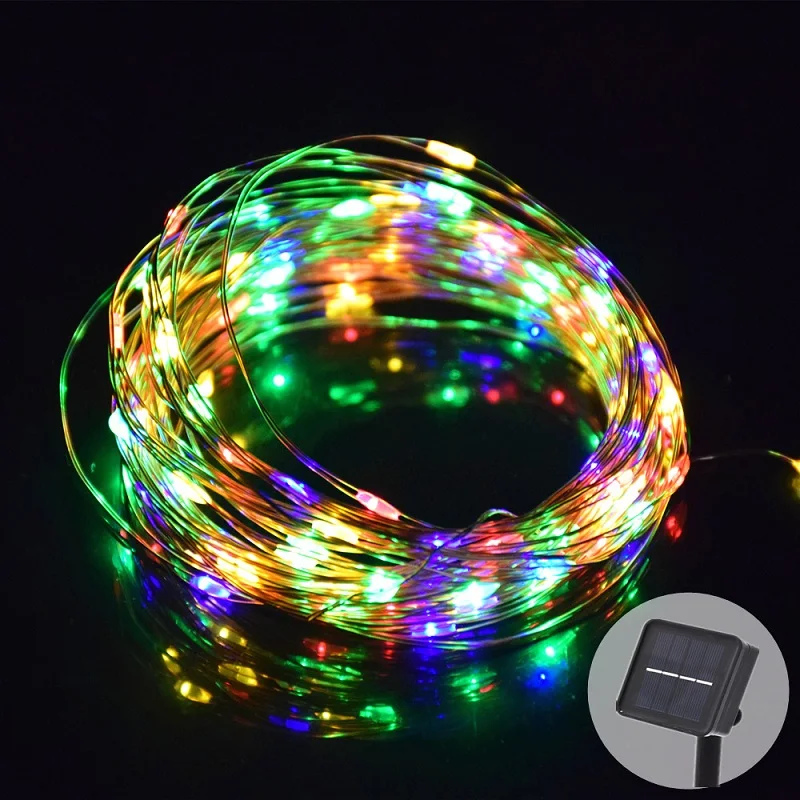 

Solar Powered String Light 17M 150 Led Copper Wire String Fairy Light For Outdoor Living Decoration Garden Waterproof 5 colors