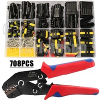 708pcs waterproof car electrical wire connector plug 123456 pin motocycle truck harness male female crimping pliers